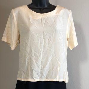 Cream Silk blouse Small, Petite